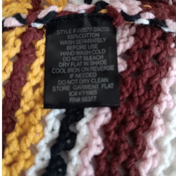 NEW SANCTUARY Crochet Sweater Vest Top Pullover Size Medium Cotton Stripes‎ - Picture 8 of 11